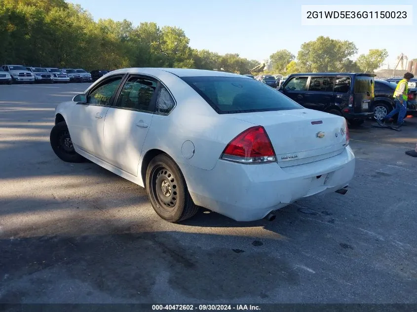 2016 Chevrolet Impala Limited Police VIN: 2G1WD5E36G1150023 Lot: 40472602