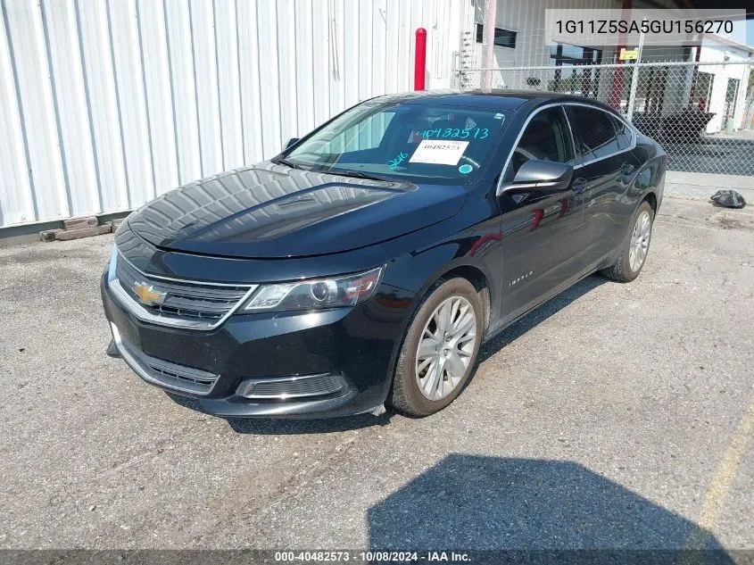 2016 Chevrolet Impala Ls VIN: 1G11Z5SA5GU156270 Lot: 40482573