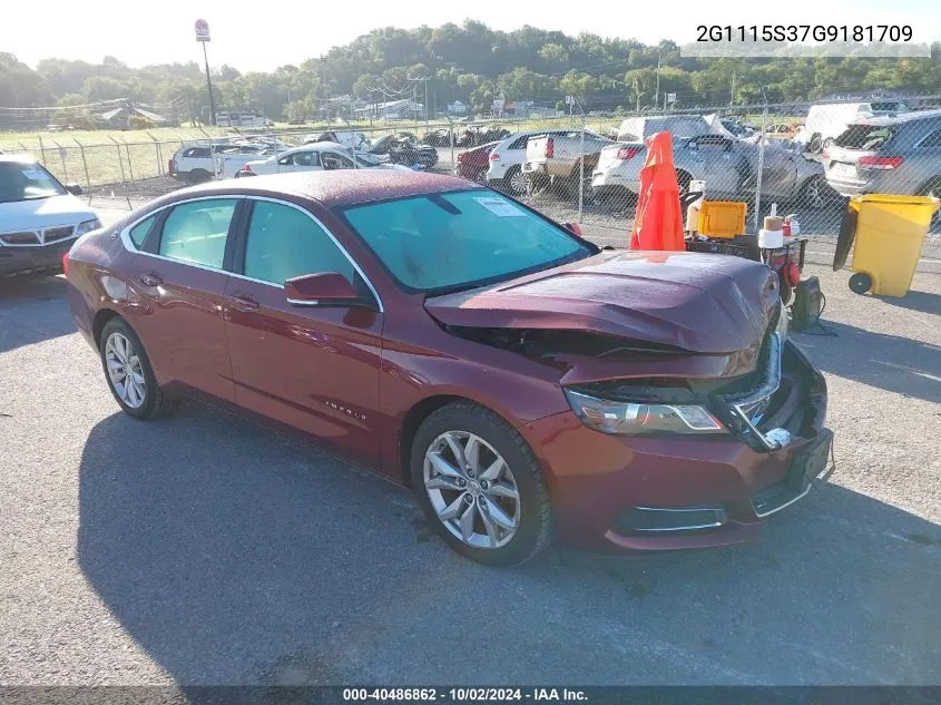 2016 Chevrolet Impala 2Lt VIN: 2G1115S37G9181709 Lot: 40486862