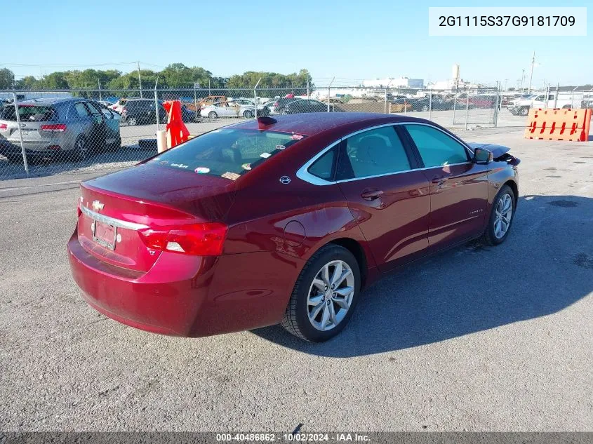 2016 Chevrolet Impala 2Lt VIN: 2G1115S37G9181709 Lot: 40486862