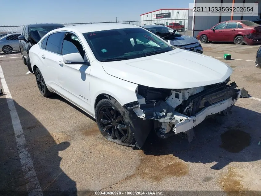 2G1115S35G9202654 2016 Chevrolet Impala 2Lt