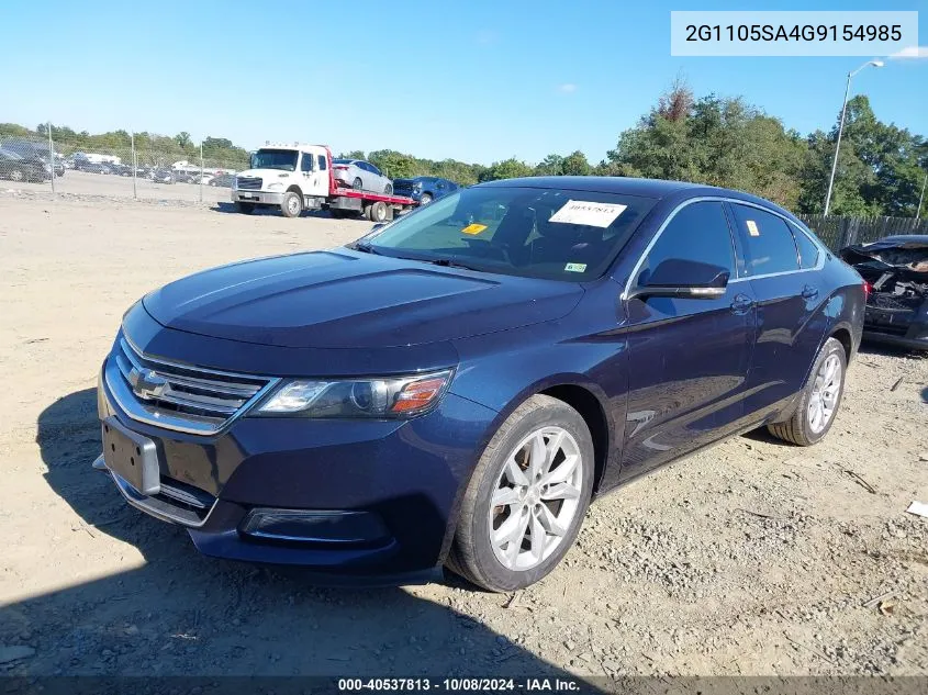 2016 Chevrolet Impala 1Lt VIN: 2G1105SA4G9154985 Lot: 40537813