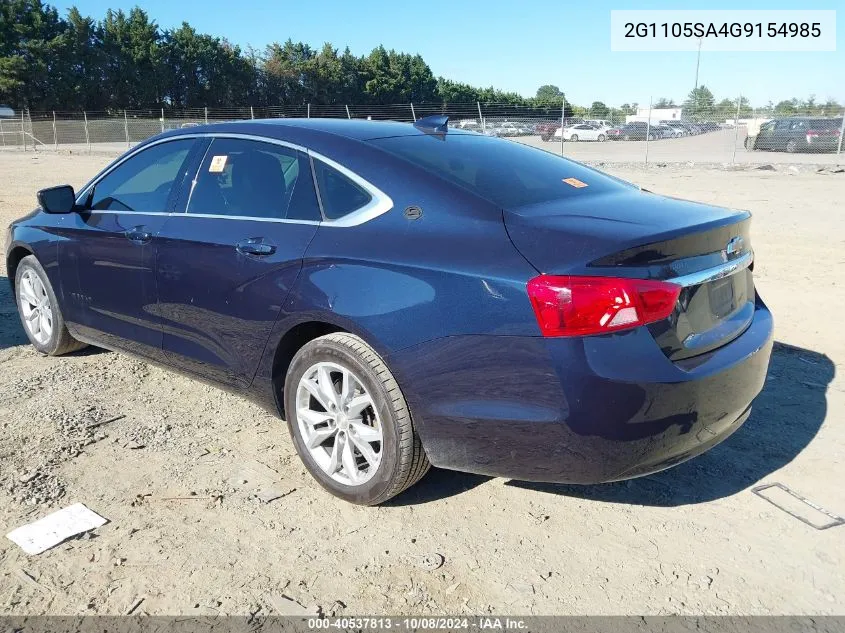 2016 Chevrolet Impala 1Lt VIN: 2G1105SA4G9154985 Lot: 40537813