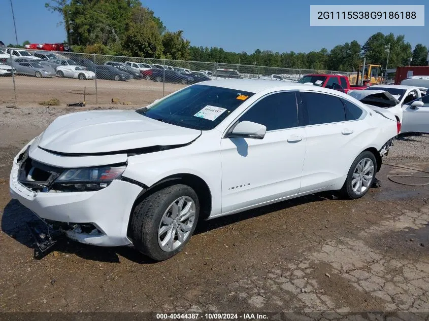 2016 Chevrolet Impala 2Lt VIN: 2G1115S38G9186188 Lot: 40544387