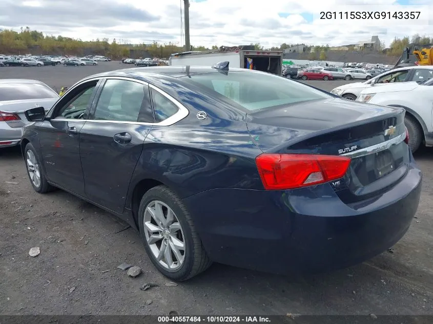 2G1115S3XG9143357 2016 Chevrolet Impala 2Lt