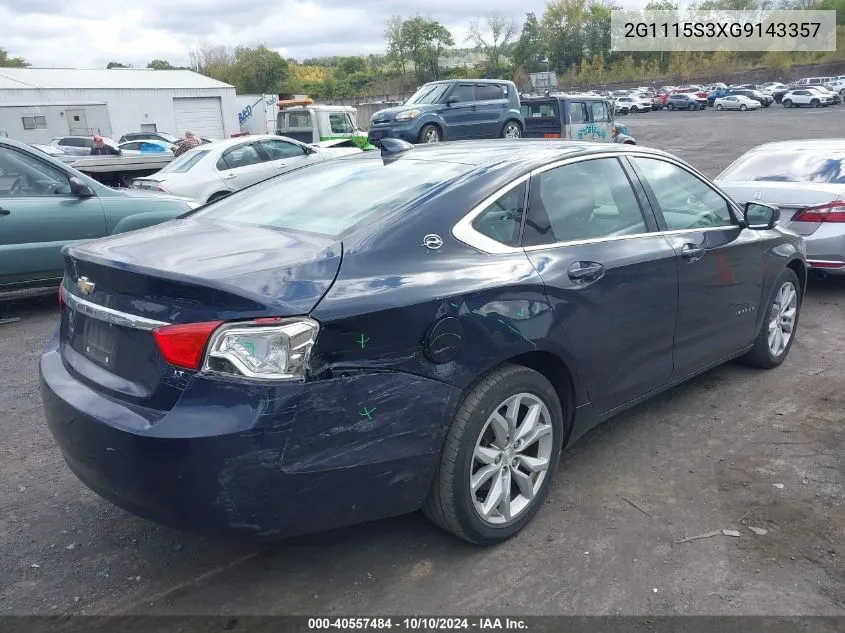 2G1115S3XG9143357 2016 Chevrolet Impala 2Lt