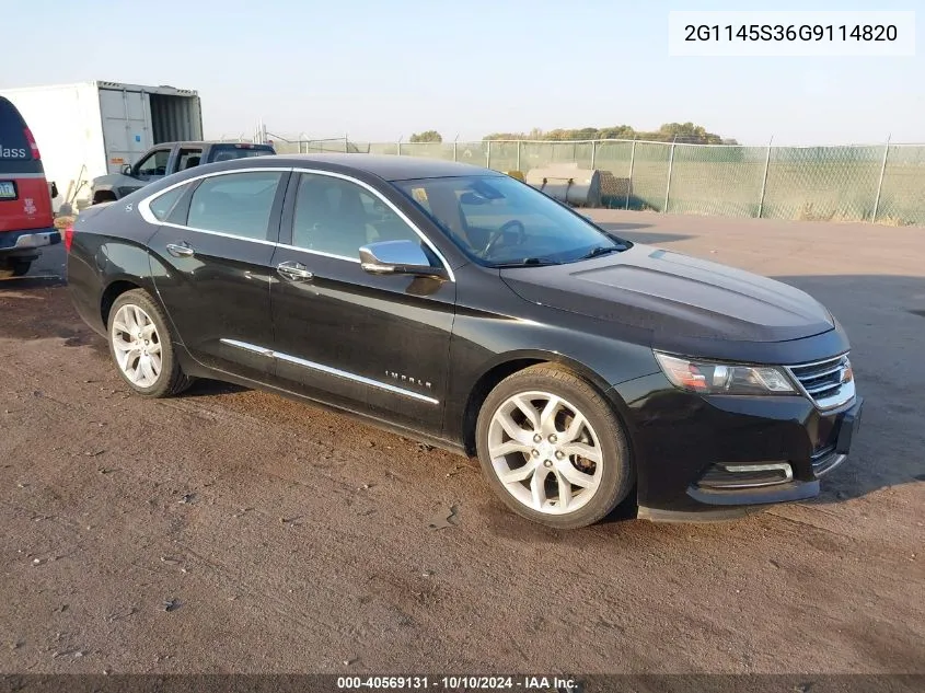 2016 Chevrolet Impala 2Lz VIN: 2G1145S36G9114820 Lot: 40569131