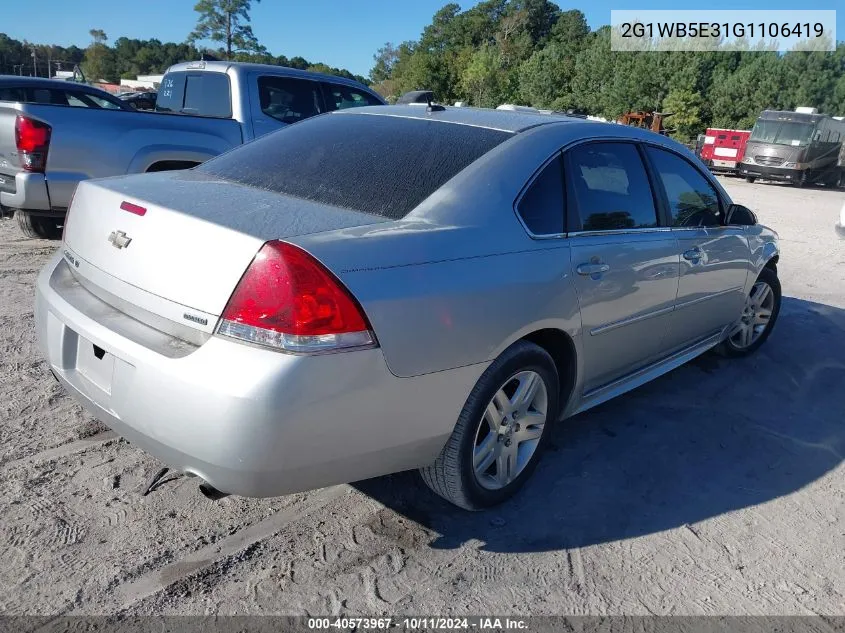 2016 Chevrolet Impala Limited Lt VIN: 2G1WB5E31G1106419 Lot: 40573967