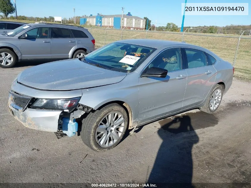 2016 Chevrolet Impala 1Fl VIN: 2G11X5SA1G9194470 Lot: 40628472