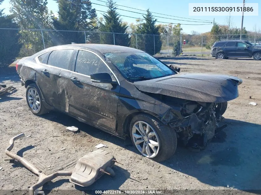 2G1115S30G9151886 2016 Chevrolet Impala 2Lt