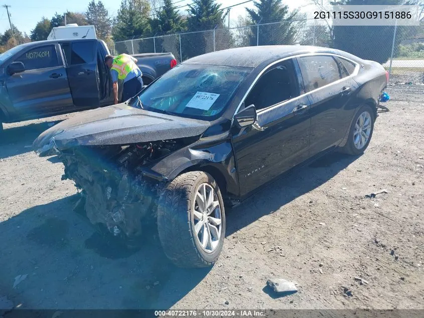 2016 Chevrolet Impala 2Lt VIN: 2G1115S30G9151886 Lot: 40722176