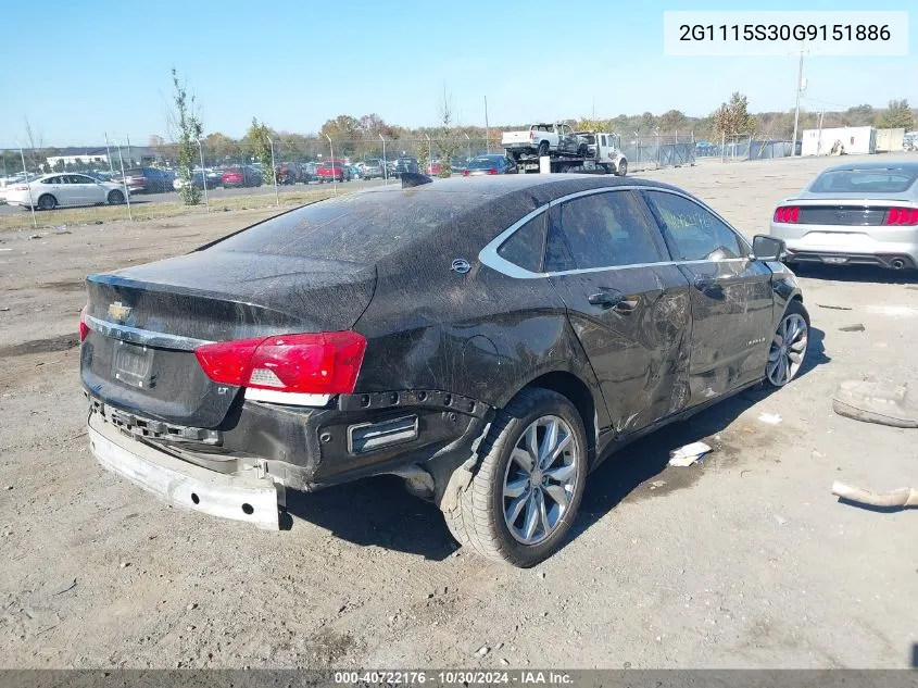 2G1115S30G9151886 2016 Chevrolet Impala 2Lt