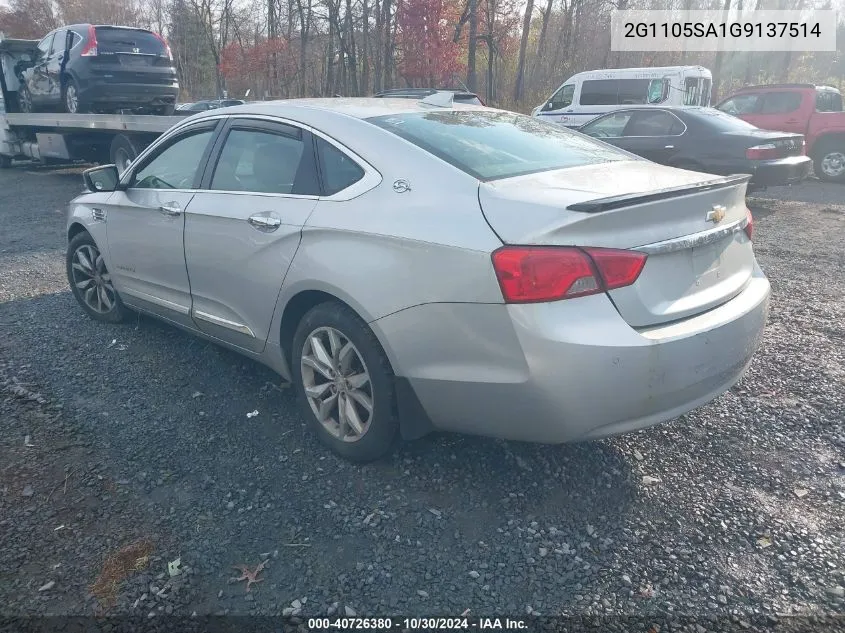 2016 Chevrolet Impala 1Lt VIN: 2G1105SA1G9137514 Lot: 40726380