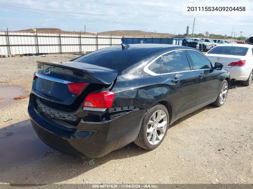 2016 Chevrolet Impala 2Lt VIN: 2G1115S34G9204458 Lot: 40751630