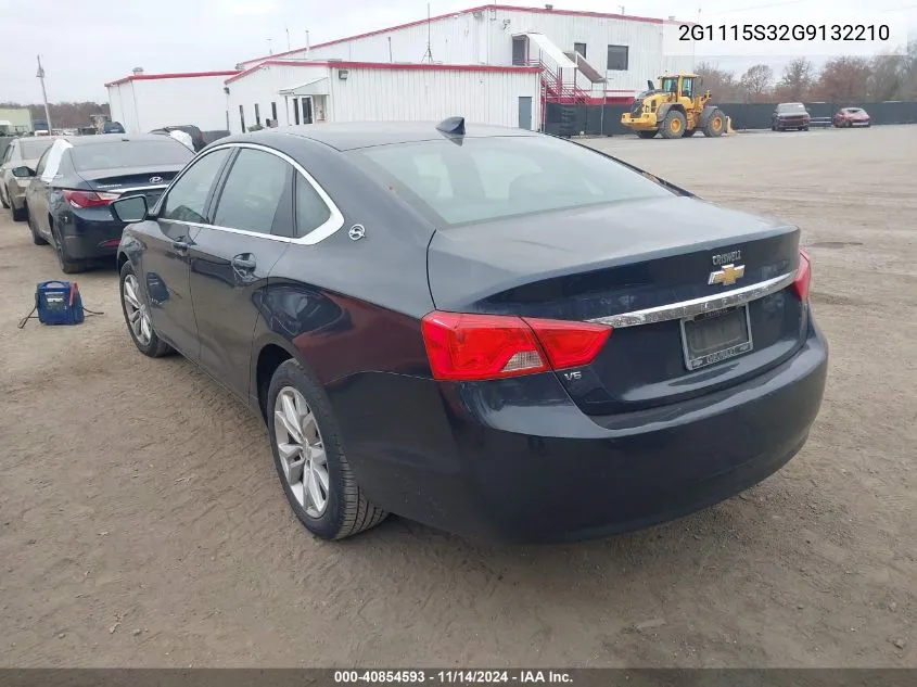 2016 Chevrolet Impala 2Lt VIN: 2G1115S32G9132210 Lot: 40854593