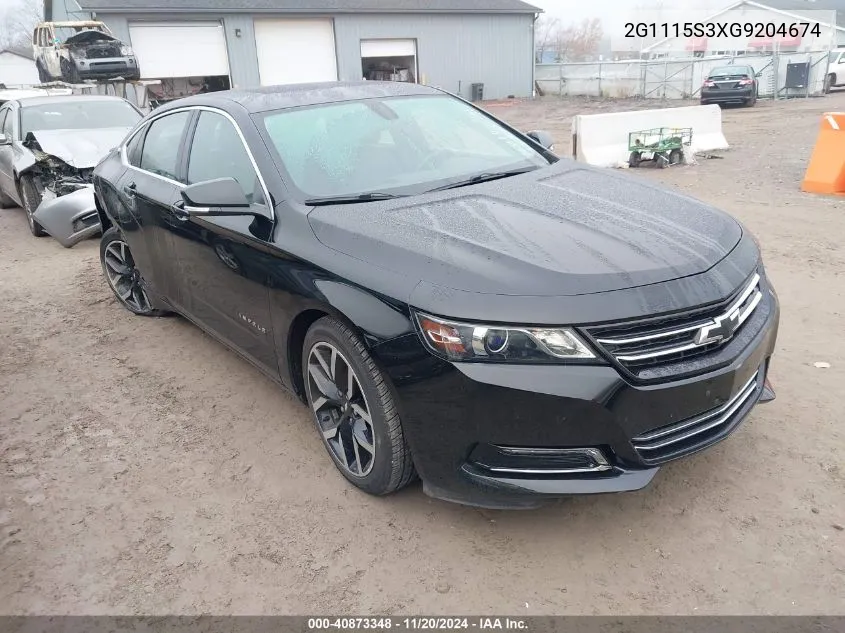 2016 Chevrolet Impala 2Lt VIN: 2G1115S3XG9204674 Lot: 40873348