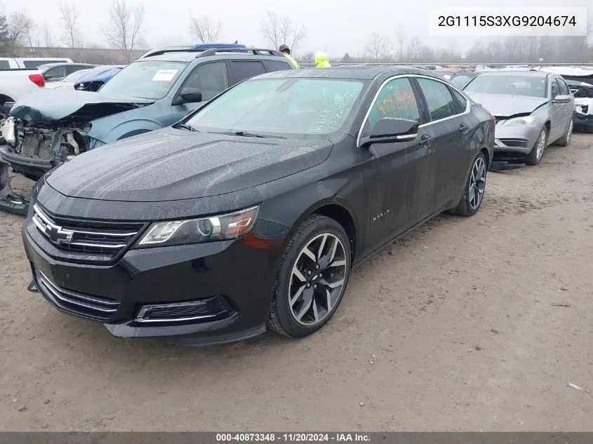 2016 Chevrolet Impala 2Lt VIN: 2G1115S3XG9204674 Lot: 40873348