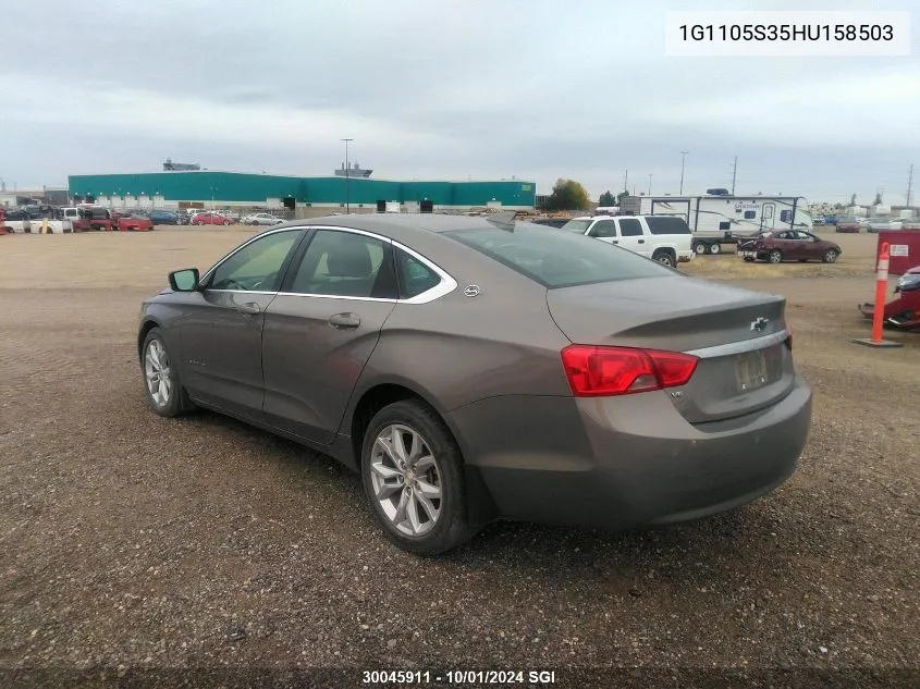 2017 Chevrolet Impala Lt VIN: 1G1105S35HU158503 Lot: 30045911