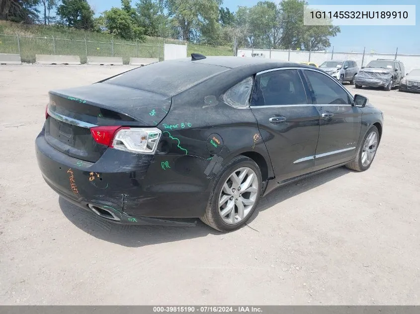 1G1145S32HU189910 2017 Chevrolet Impala 2Lz