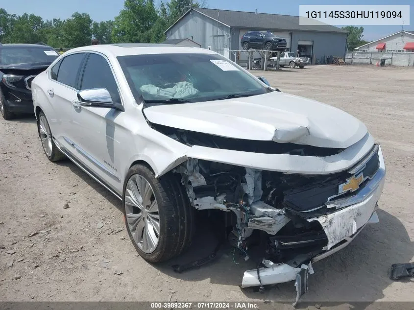 2017 Chevrolet Impala 2Lz VIN: 1G1145S30HU119094 Lot: 39892367