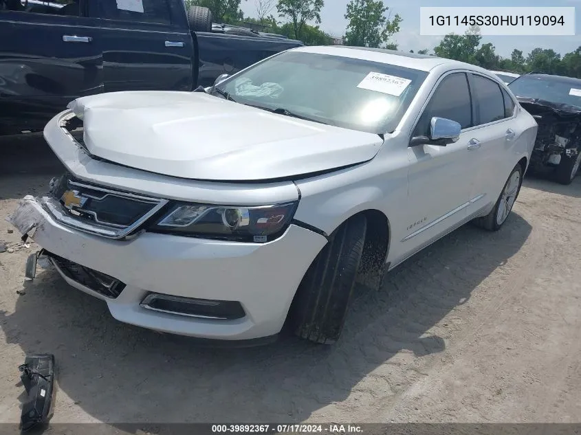 2017 Chevrolet Impala 2Lz VIN: 1G1145S30HU119094 Lot: 39892367