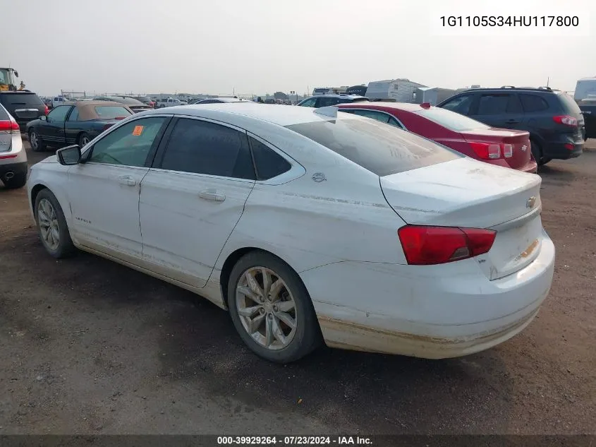 1G1105S34HU117800 2017 Chevrolet Impala 1Lt