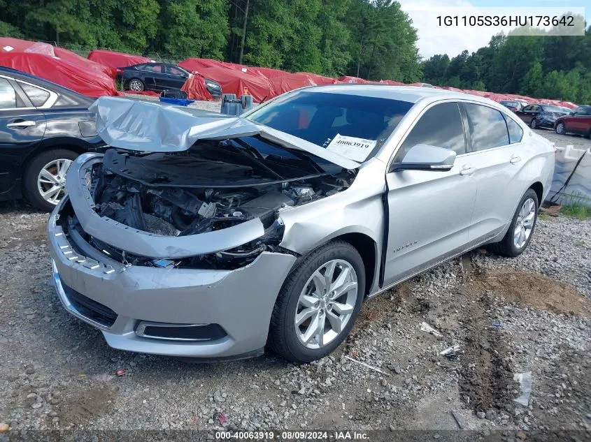 2017 Chevrolet Impala 1Lt VIN: 1G1105S36HU173642 Lot: 40063919