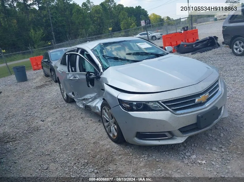 2G1105S34H9118863 2017 Chevrolet Impala 1Lt