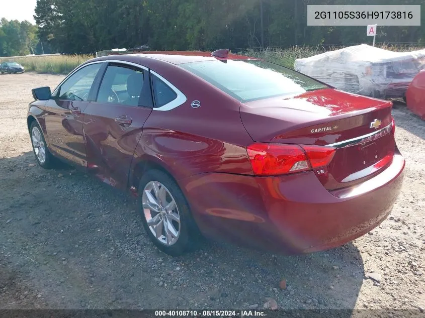 2G1105S36H9173816 2017 Chevrolet Impala 1Lt