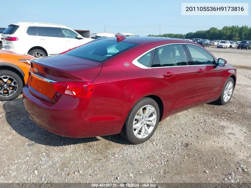 2G1105S36H9173816 2017 Chevrolet Impala 1Lt