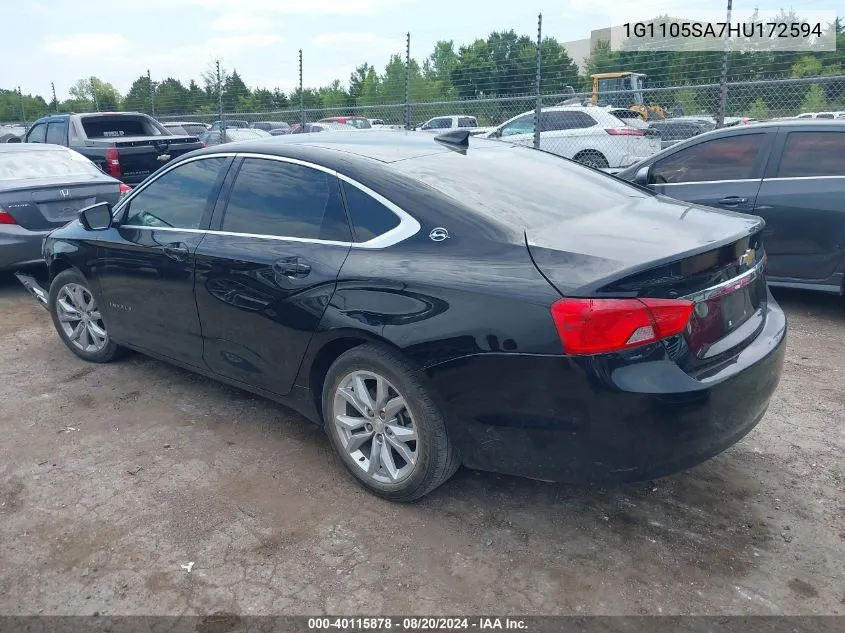 1G1105SA7HU172594 2017 Chevrolet Impala 1Lt