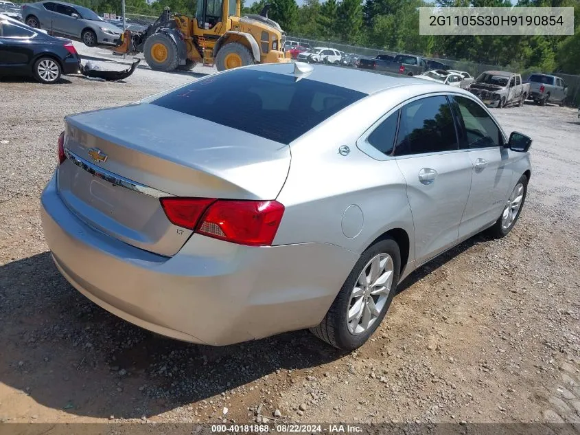 2G1105S30H9190854 2017 Chevrolet Impala 1Lt