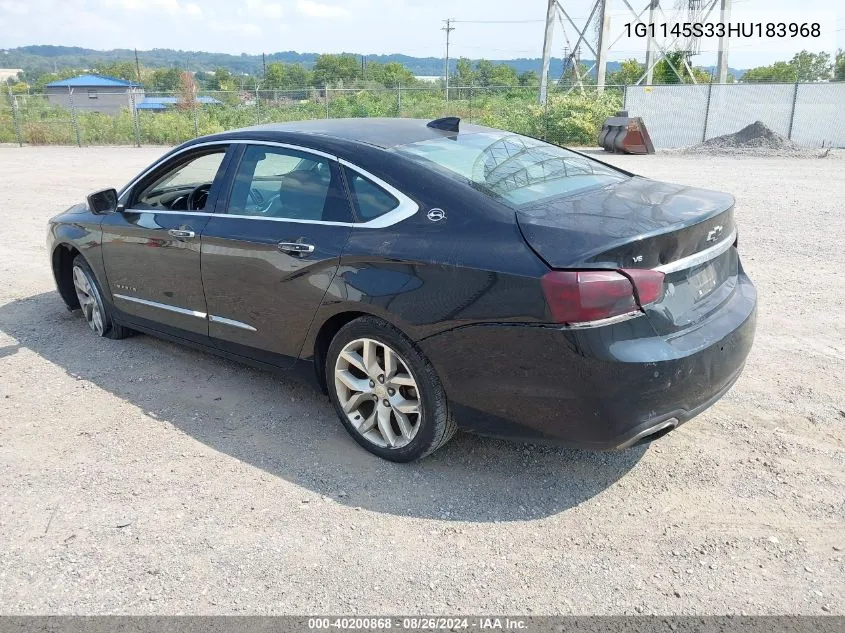 2017 Chevrolet Impala 2Lz VIN: 1G1145S33HU183968 Lot: 40200868