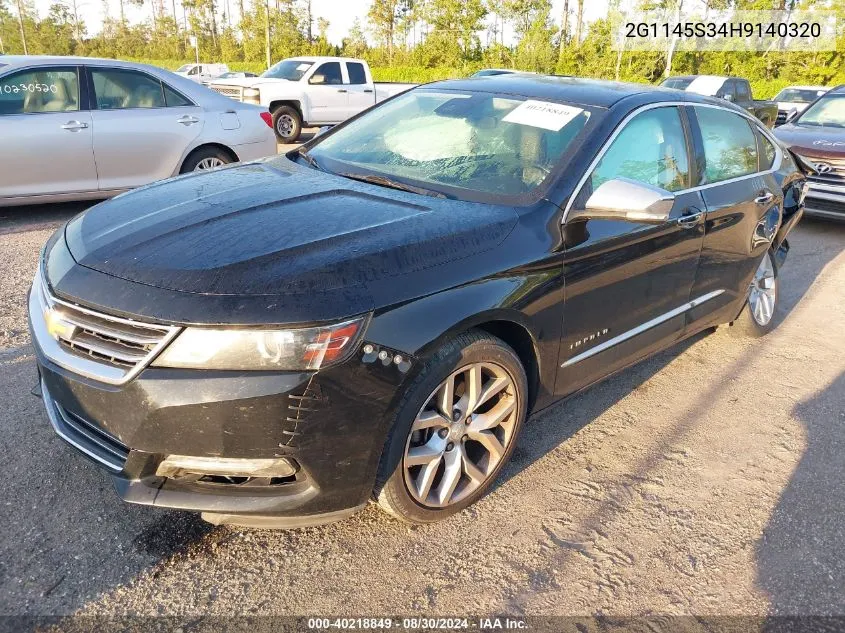 2017 Chevrolet Impala 2Lz VIN: 2G1145S34H9140320 Lot: 40218849