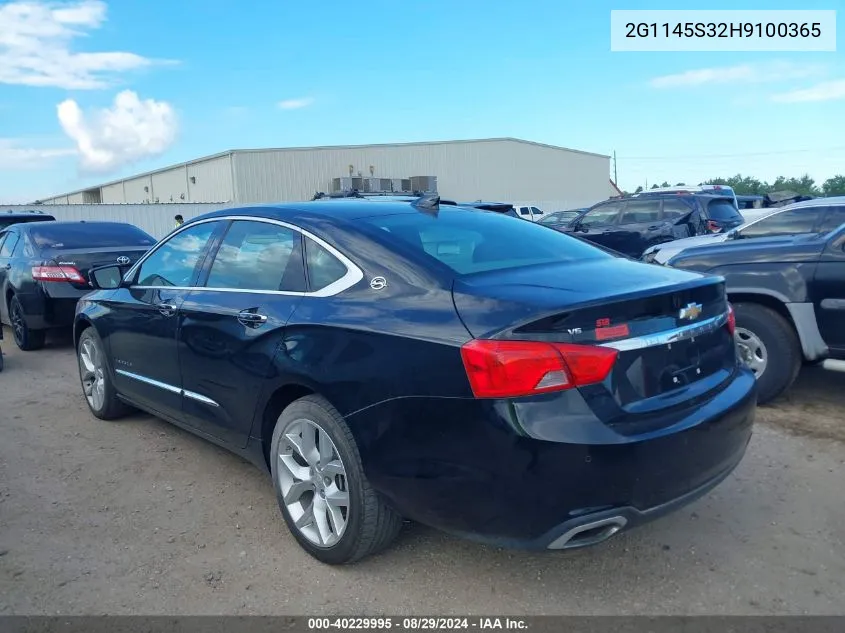 2017 Chevrolet Impala 2Lz VIN: 2G1145S32H9100365 Lot: 40229995