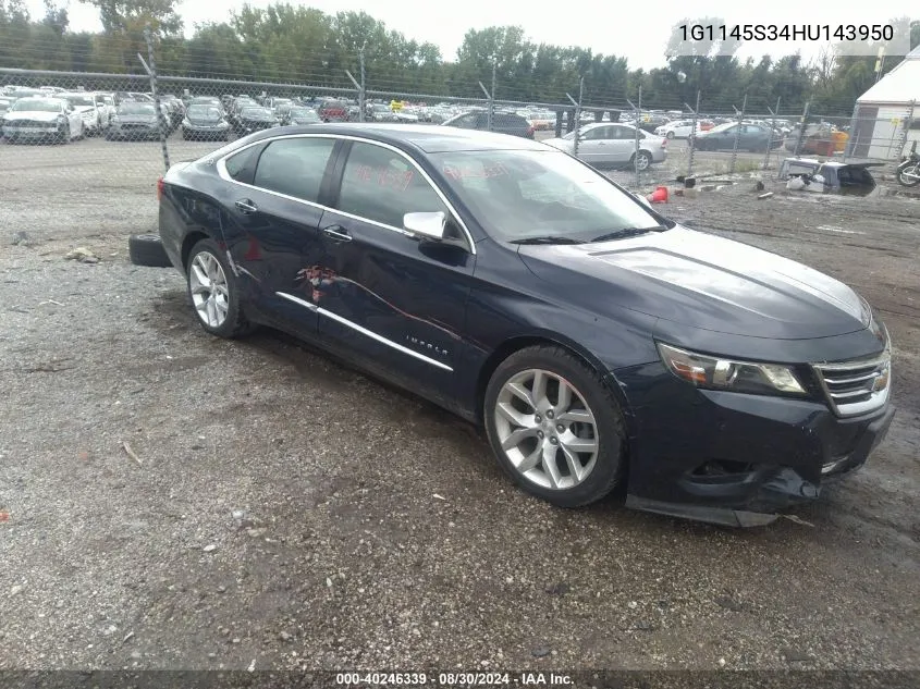 1G1145S34HU143950 2017 Chevrolet Impala 2Lz