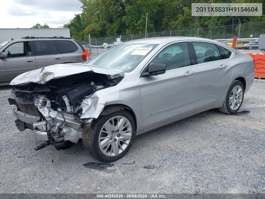 2017 Chevrolet Impala Ls VIN: 2G11X5S31H9154604 Lot: 40250529