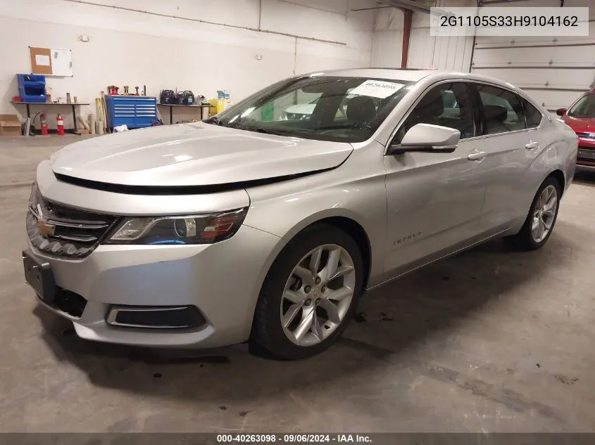 2017 Chevrolet Impala 1Lt VIN: 2G1105S33H9104162 Lot: 40263098