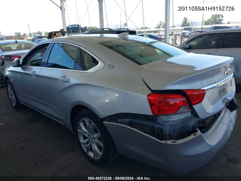 2G1105SA1H9152726 2017 Chevrolet Impala Lt