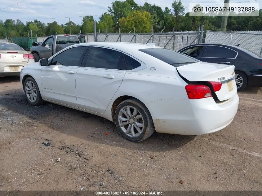 2017 Chevrolet Impala 1Lt VIN: 2G1105SA7H9137888 Lot: 40276827