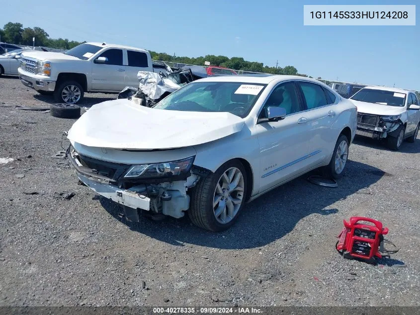 2017 Chevrolet Impala 2Lz VIN: 1G1145S33HU124208 Lot: 40278335