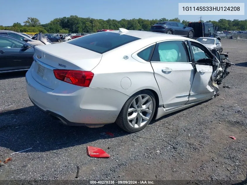 2017 Chevrolet Impala 2Lz VIN: 1G1145S33HU124208 Lot: 40278335