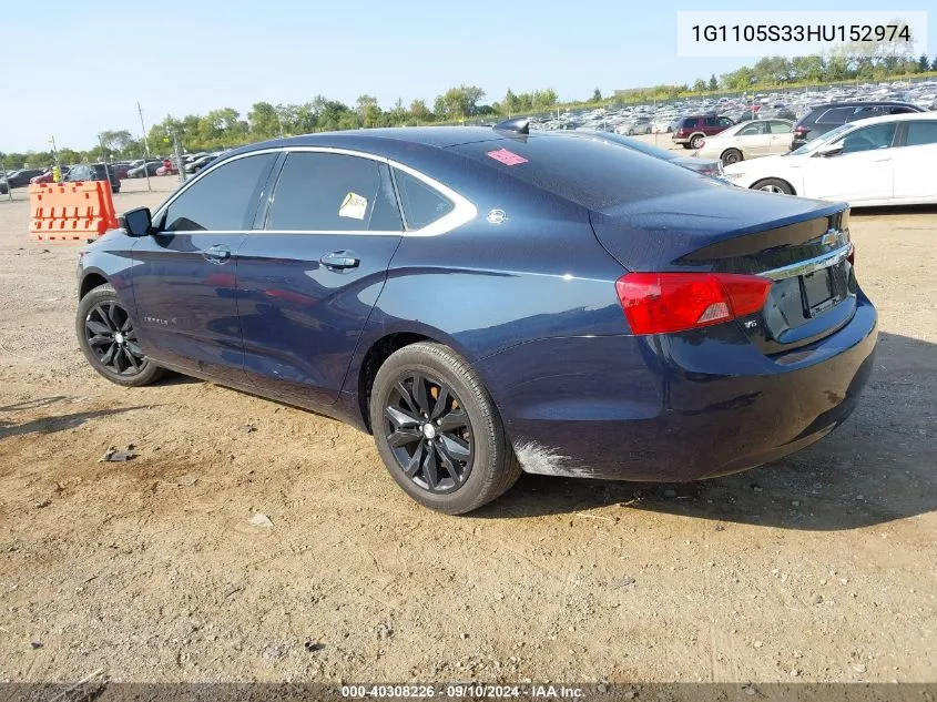 1G1105S33HU152974 2017 Chevrolet Impala 1Lt