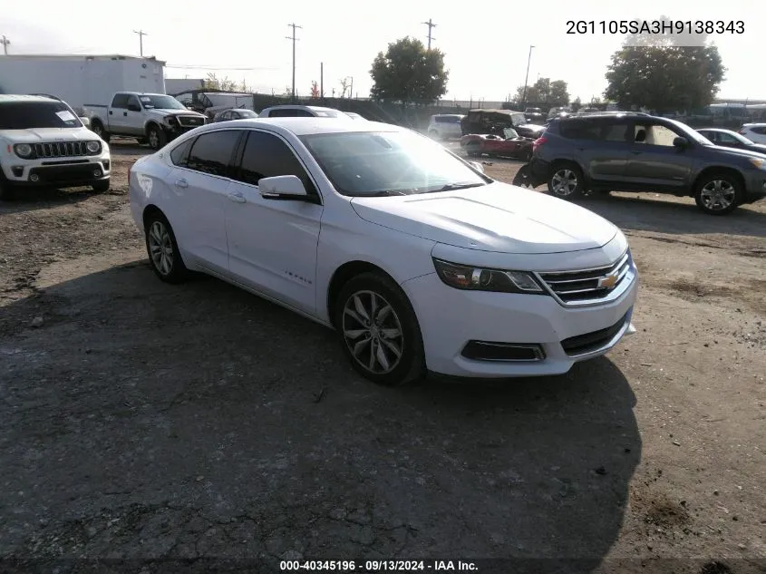 2017 Chevrolet Impala Lt VIN: 2G1105SA3H9138343 Lot: 40345196