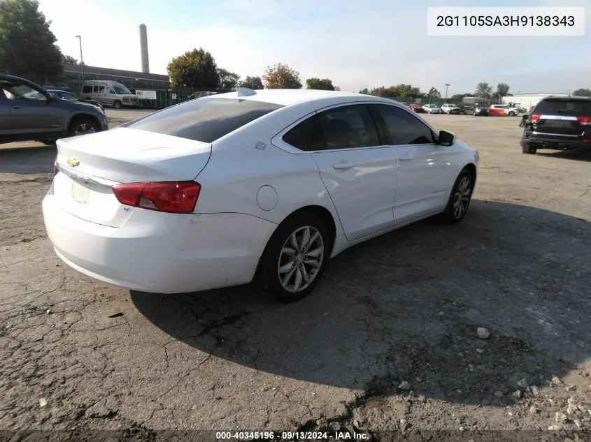 2017 Chevrolet Impala Lt VIN: 2G1105SA3H9138343 Lot: 40345196