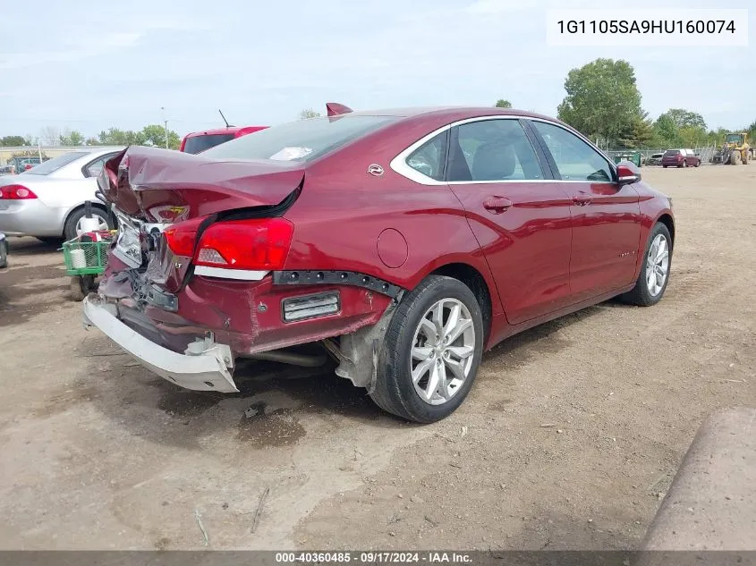 2017 Chevrolet Impala 1Lt VIN: 1G1105SA9HU160074 Lot: 40360485