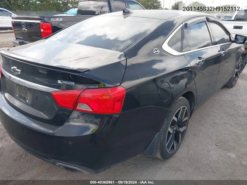 2G1145S32H9152112 2017 Chevrolet Impala 2Lz