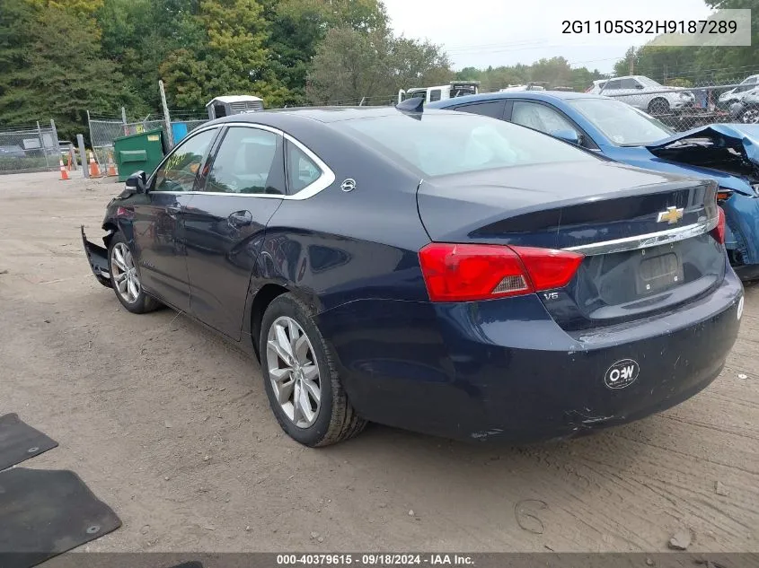 2017 Chevrolet Impala 1Lt VIN: 2G1105S32H9187289 Lot: 40379615