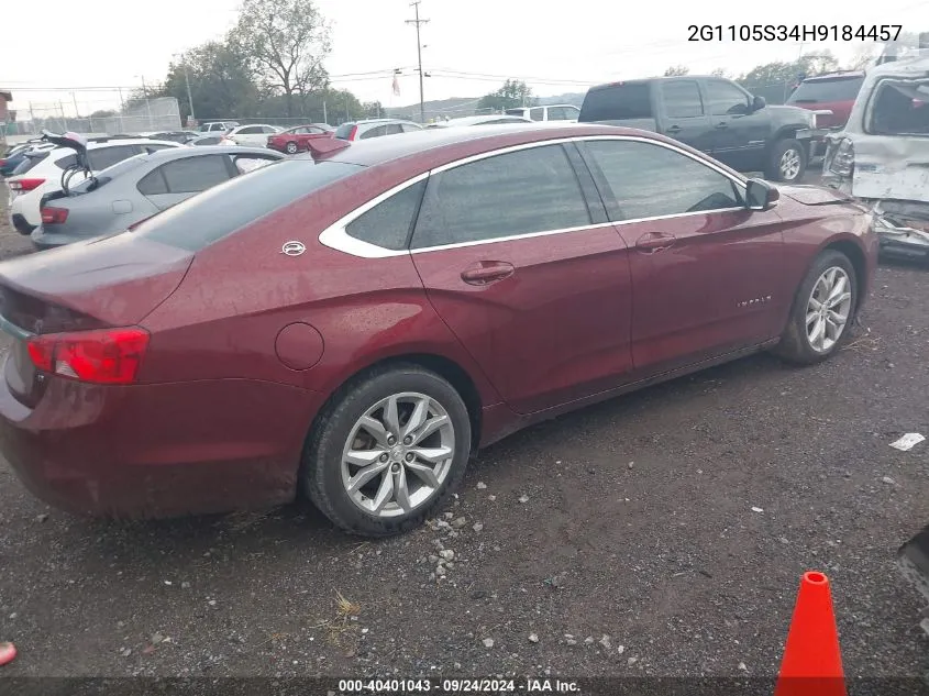 2G1105S34H9184457 2017 Chevrolet Impala Lt