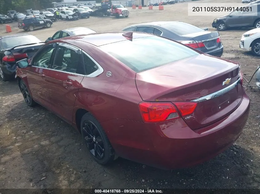 2G1105S37H9144051 2017 Chevrolet Impala 1Lt